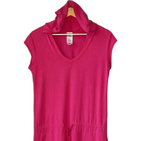 Patagonia Hot Pink Short Sleeve Hoodie Parker Short-Sleeved Mini Dress - Picture 2 of 8